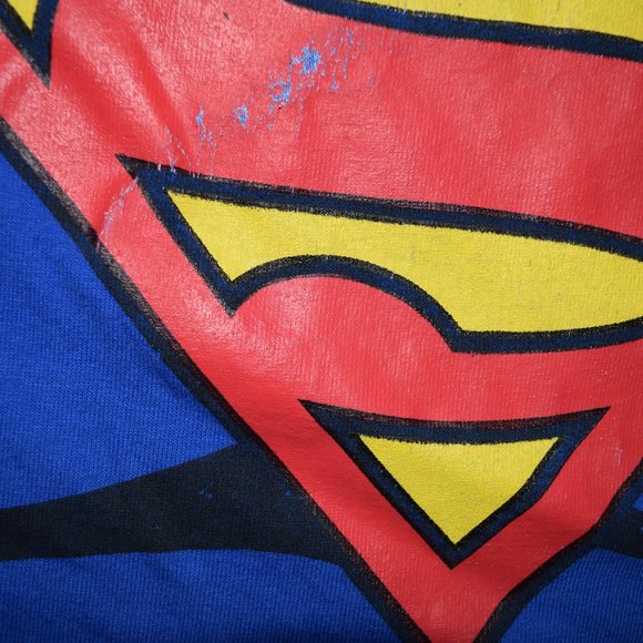 Adult L Supermand T shirt w/ removable cape for Halloween or Super Hero Party - Picture 6 of 6